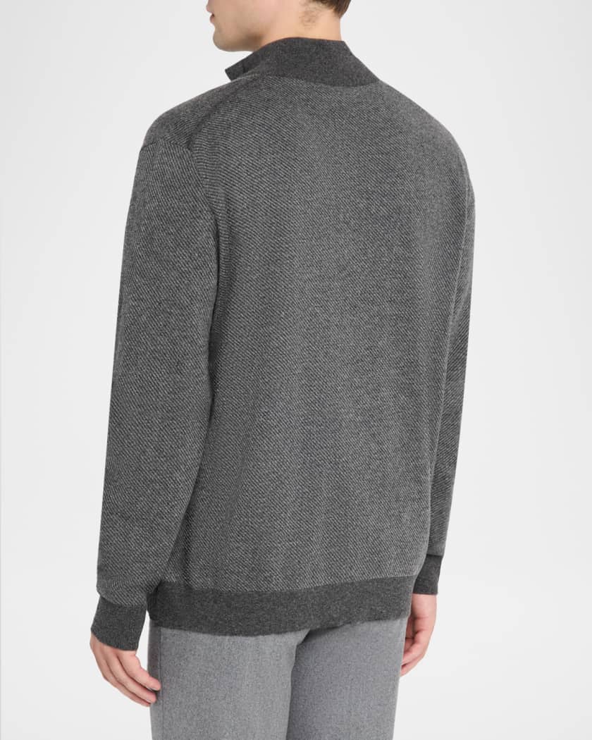 Loro Piana Men's Roadster Cashmere Quarter-Zip Sweater | Neiman Marcus