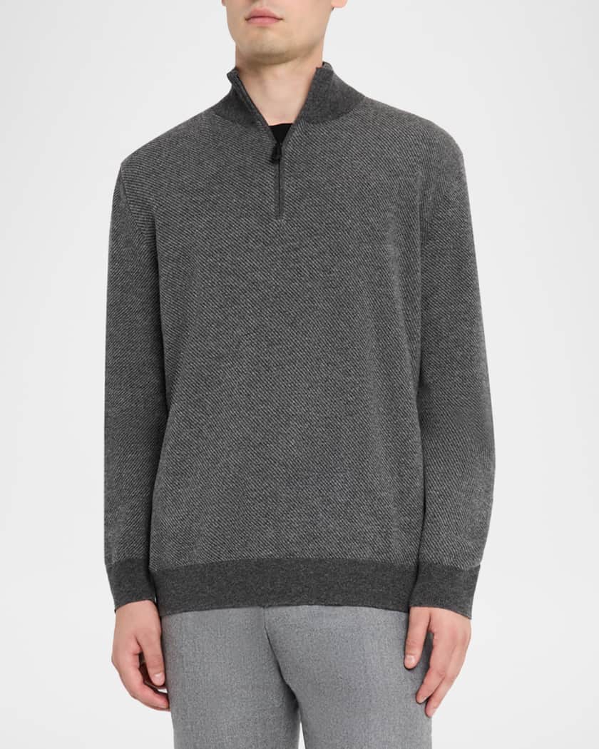 Loro Piana Men's Roadster Cashmere Quarter-Zip Sweater | Neiman Marcus