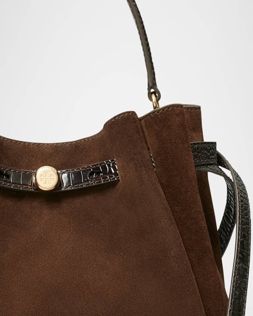 Romy Suede Belted Bucket Bag