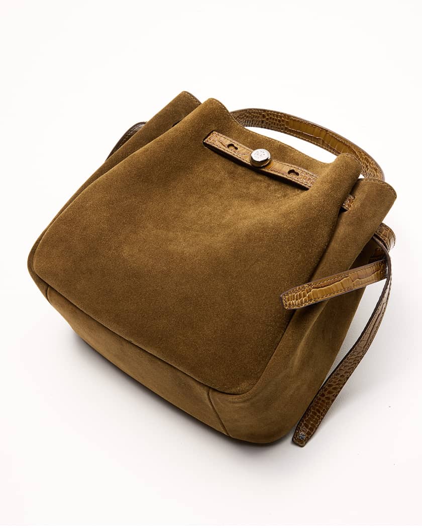 Romy Suede Belted Bucket Bag