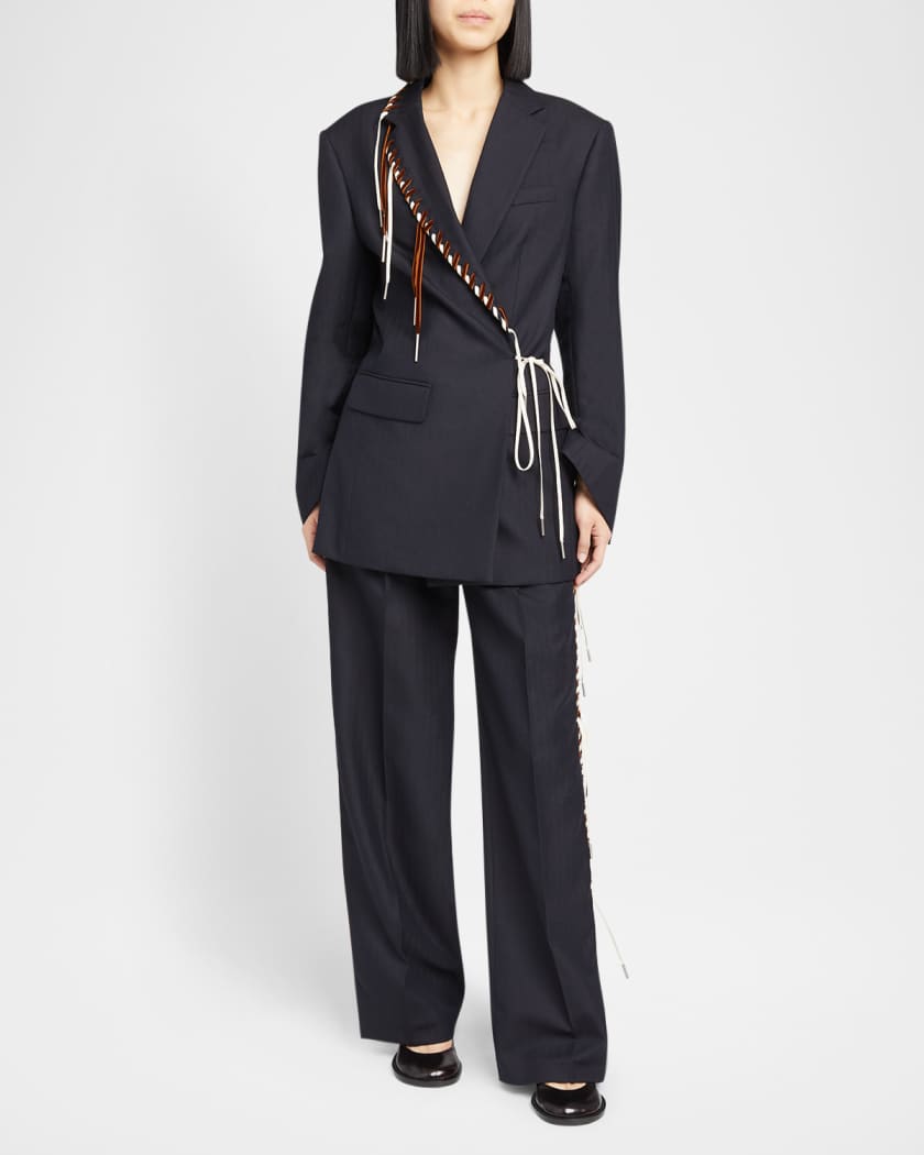 Dries Van Noten Baftan Laced Wrap Blazer Jacket | Neiman Marcus
