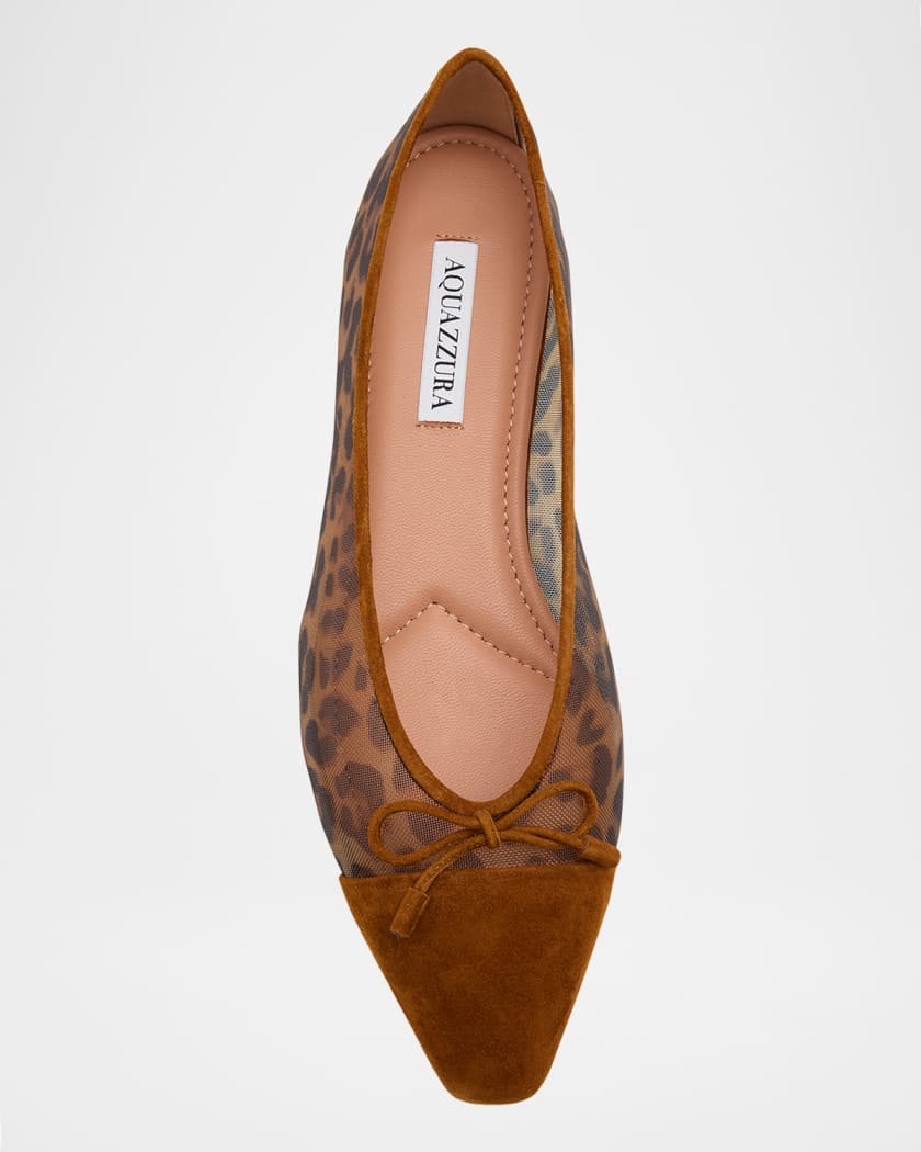 Gioia Leopard Mesh and Suede Ballet Flats