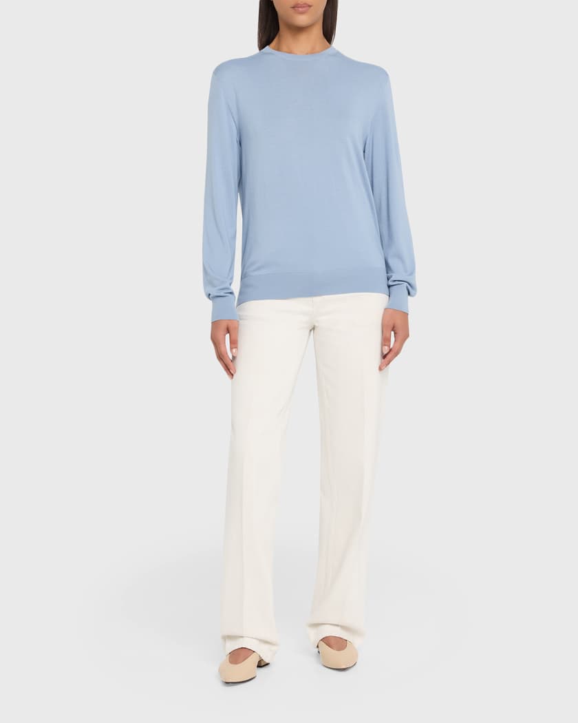 レディース Loro Piana シルクコットンクルーネックプルオーバー 44