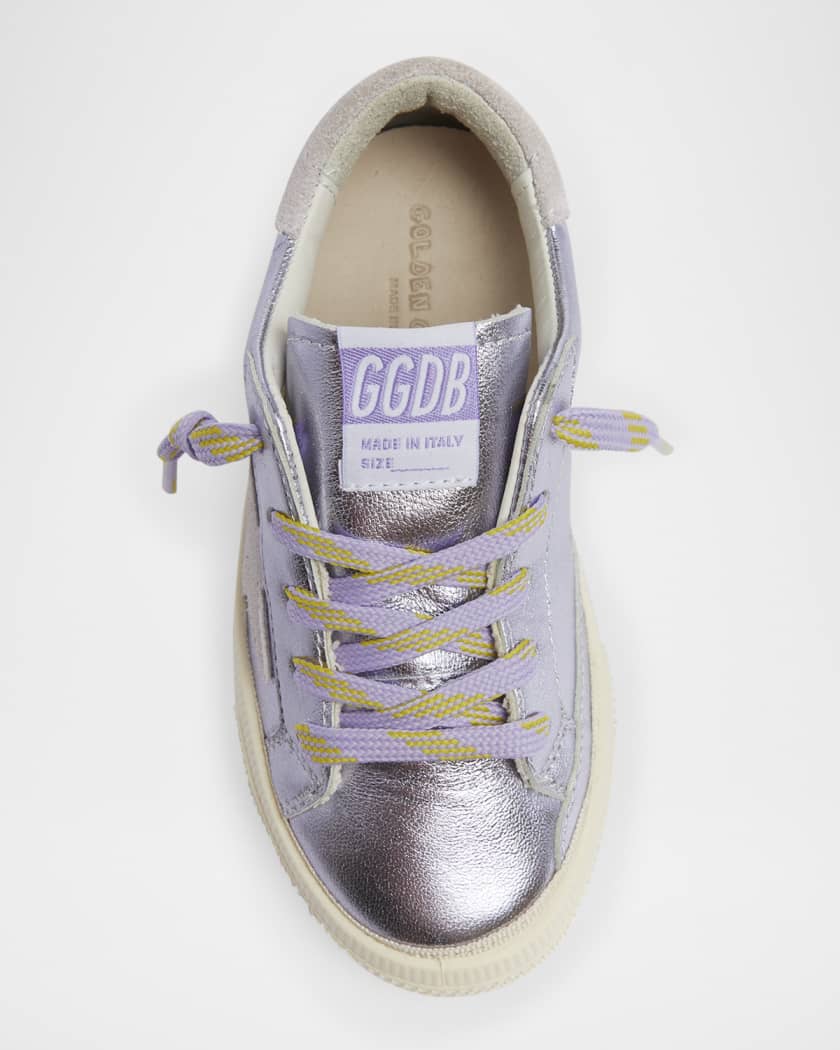 Girl's May Laminated Leather Sneakers, Baby/Toddler