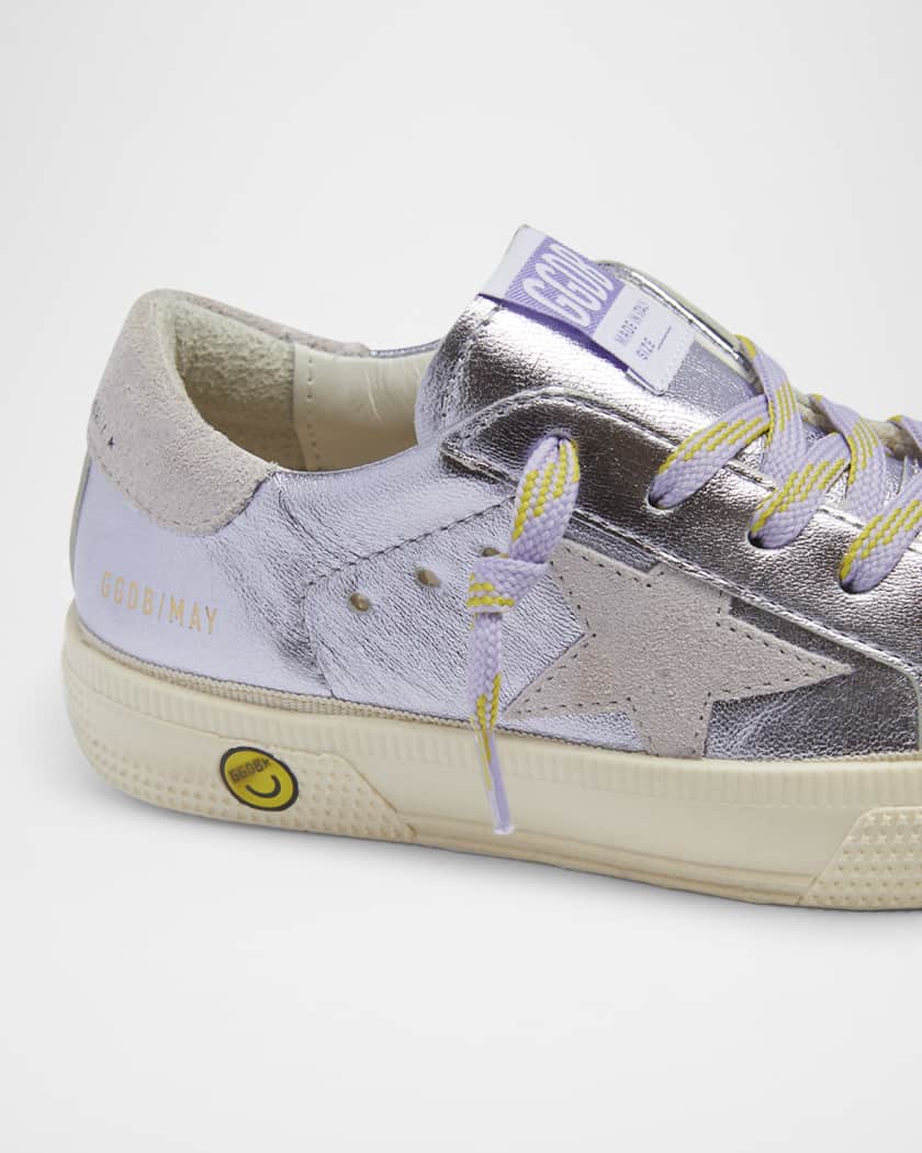 Girl's May Laminated Leather Sneakers, Baby/Toddler