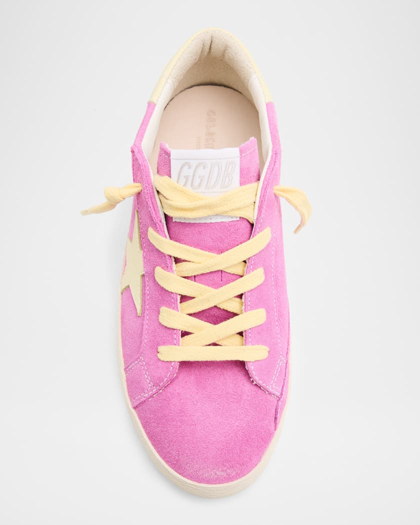 Girl's Super Star Suede and Leather Sneakers, Toddler/Kid