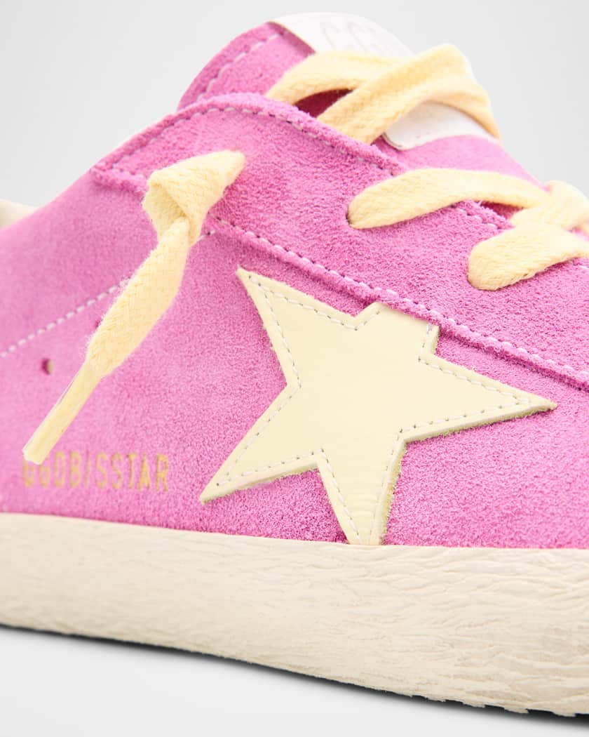 Girl's Super Star Suede and Leather Sneakers, Toddler/Kid