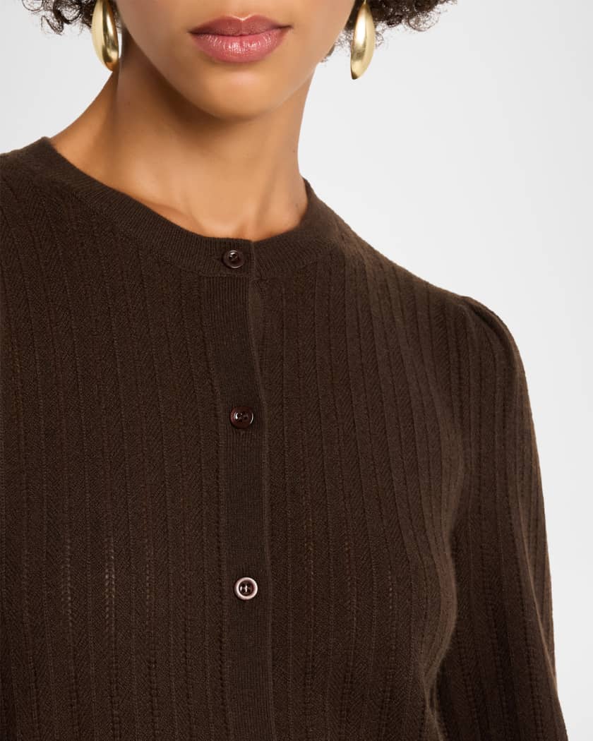 The Ladder Pointelle Cashmere Cardigan