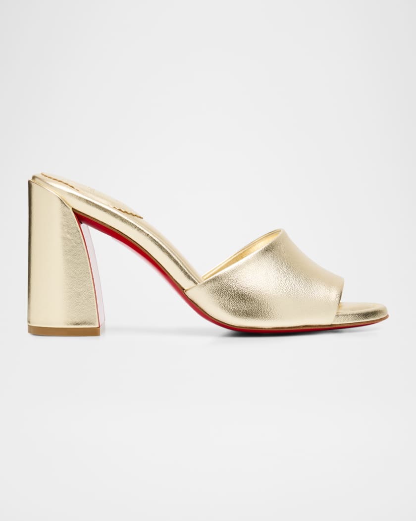 Christian Louboutin 85mm Jane Metallic Nappa Leather Mules