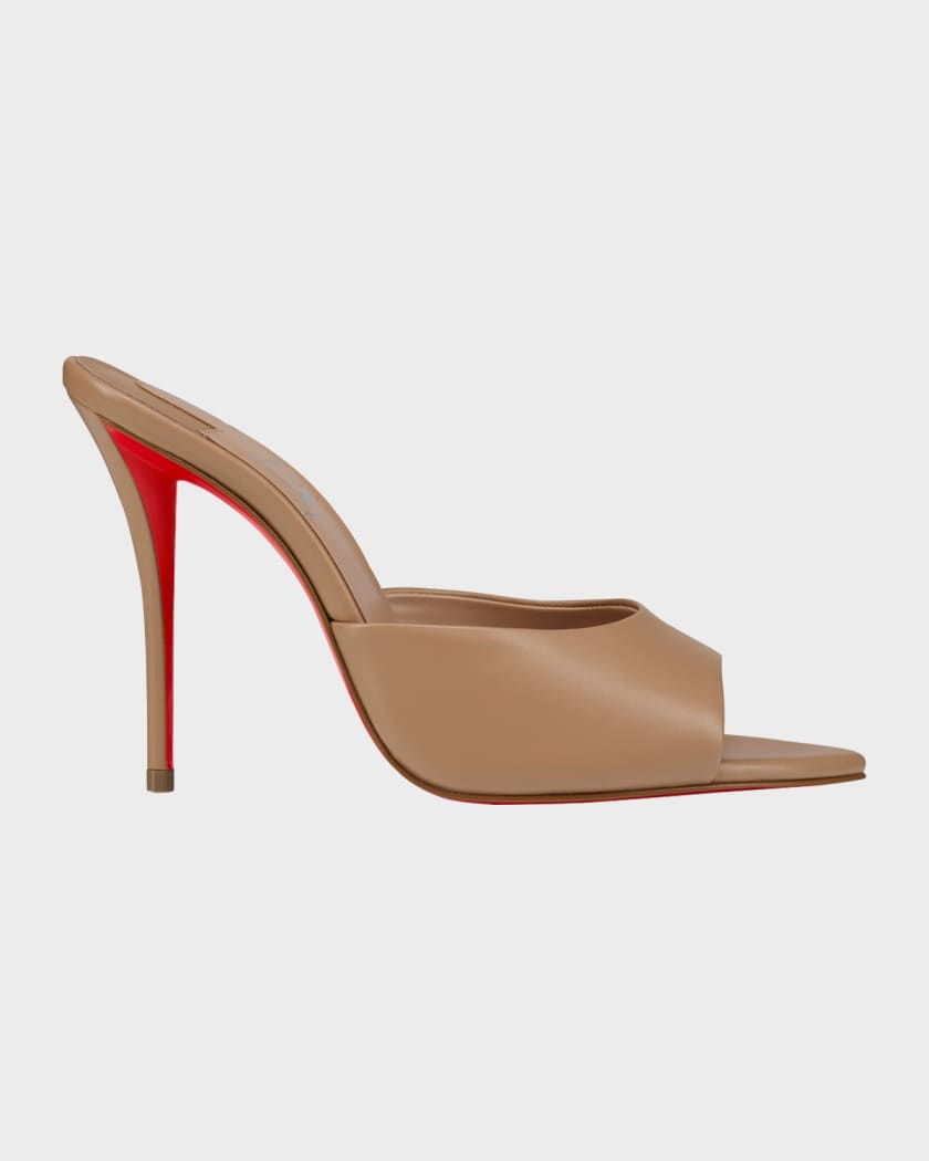 靴 Christian Louboutin Miss Z 100mm 22.5 Christian Louboutin 100mm Miss Z Leather Red Sole Mules | Neiman