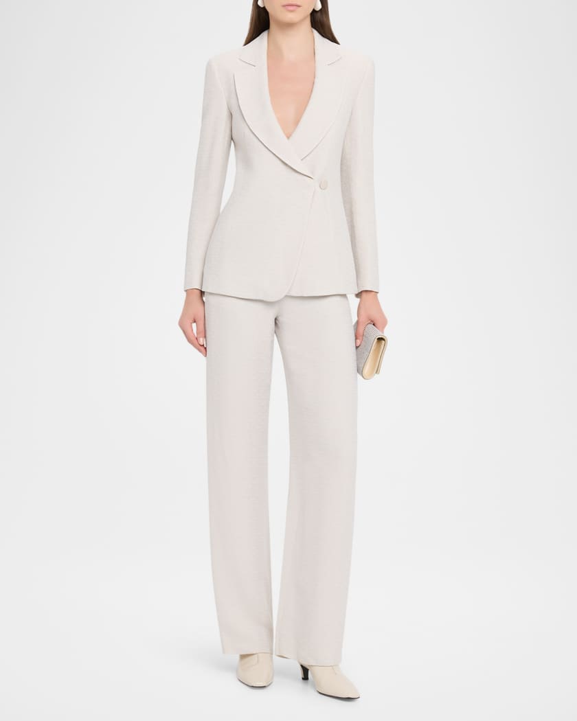 アウターその他 EMPORIO ARMANI Woman Blazer White EW001122AF13314 U0001 Emporio Armani Single-Button Armure Blazer | Neiman Marcus