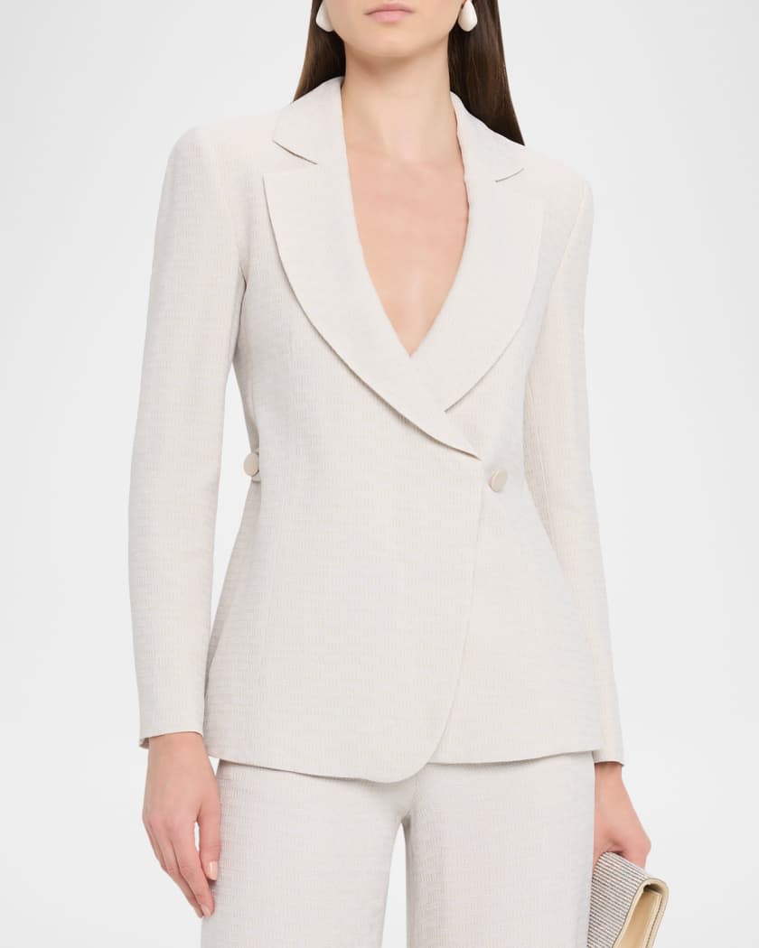 アウターその他 EMPORIO ARMANI Woman Blazer White EW000968TE12251 U0001 Emporio Armani Single-Button Armure Blazer | Neiman Marcus