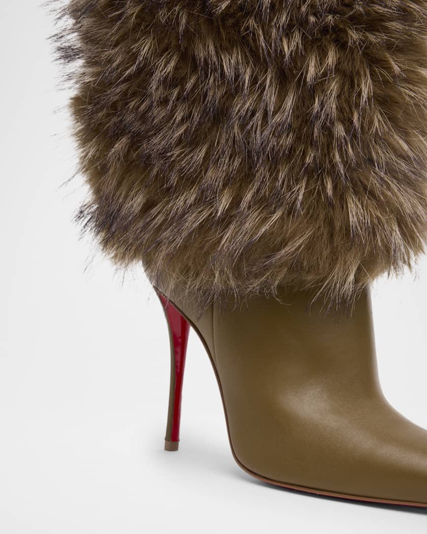 100mm Yangzee Faux Fur Leather Knee-High Boots