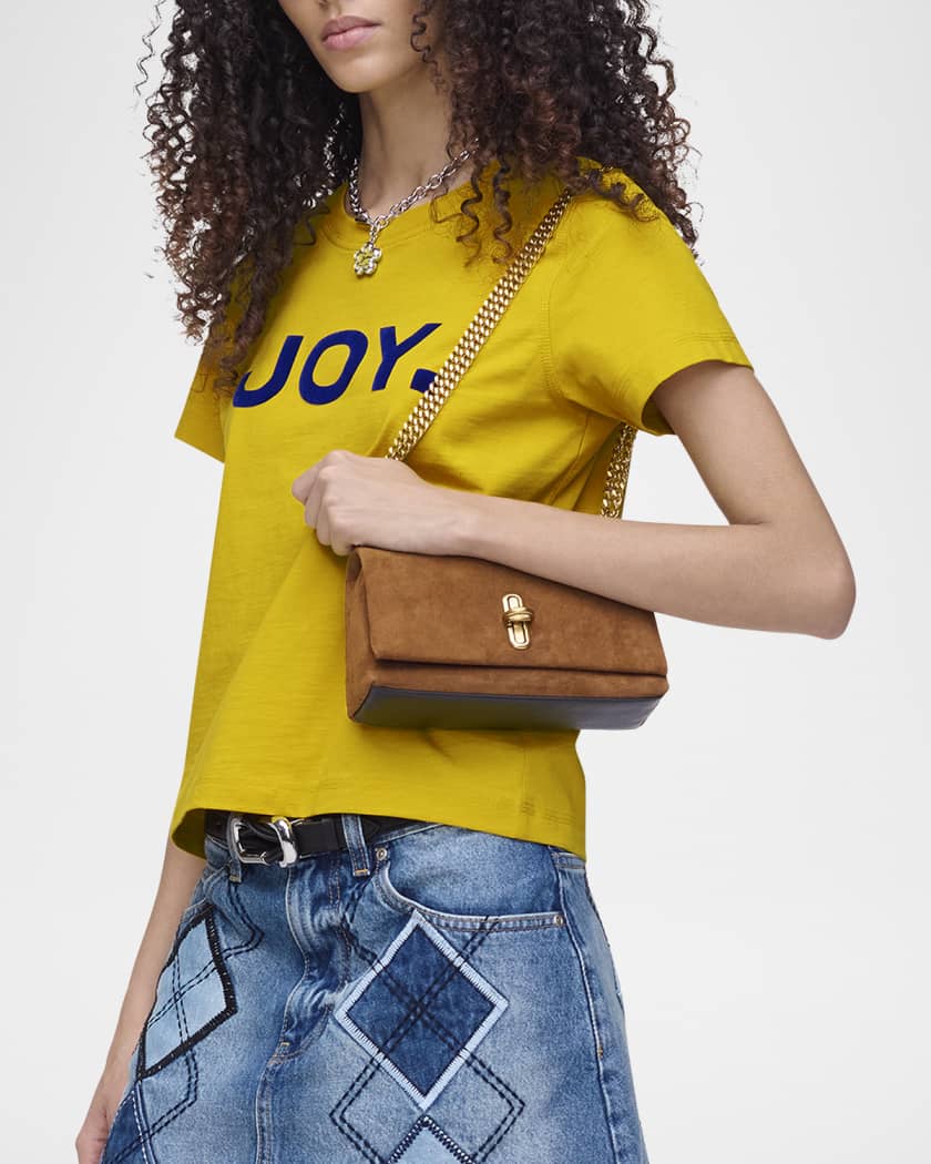 The Dual Chain Mini Suede Shoulder Bag