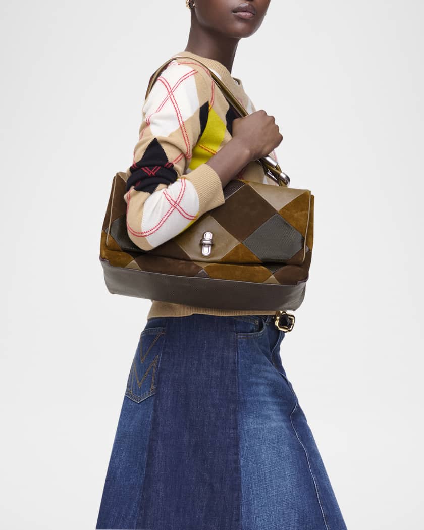 The Large Dual Patchwork Leather Shoulder Bag