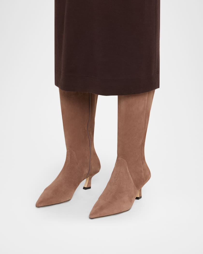 50mm Vinnie Suede Knee-High Boots