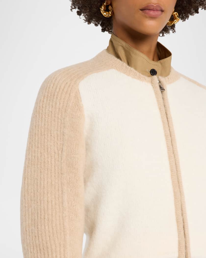3.1 Phillip Lim Zip Wool-Blend Cardigan | Neiman Marcus