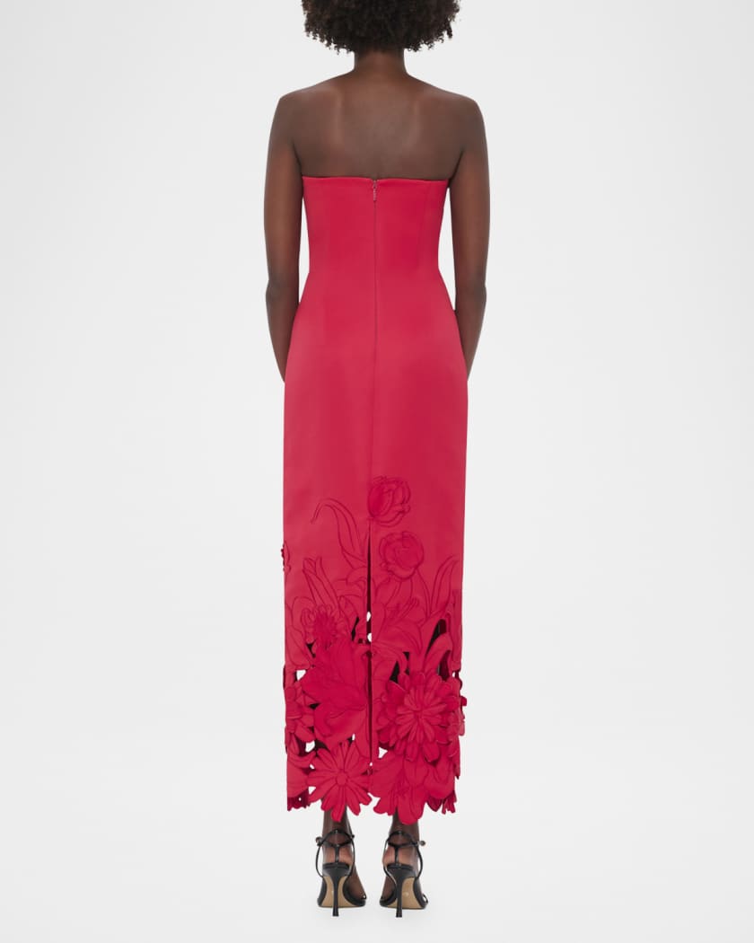 Zayna Embroidered Cutout Bustier Maxi Dress