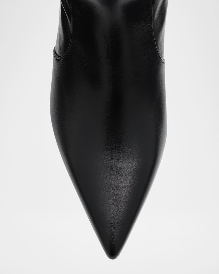 85mm Vinnie Leather Knee-High Boots
