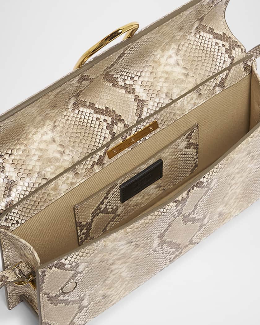 Le Bambino Long Snakeskin Leather Shoulder Bag