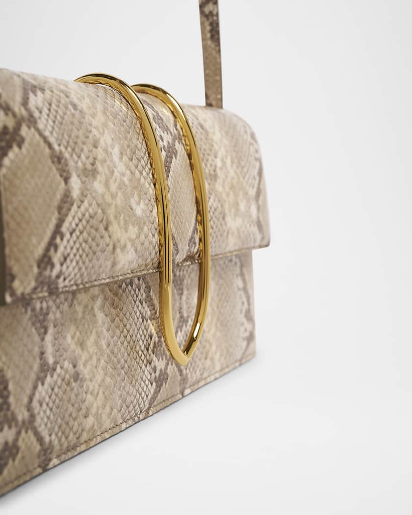 Le Bambino Long Snakeskin Leather Shoulder Bag