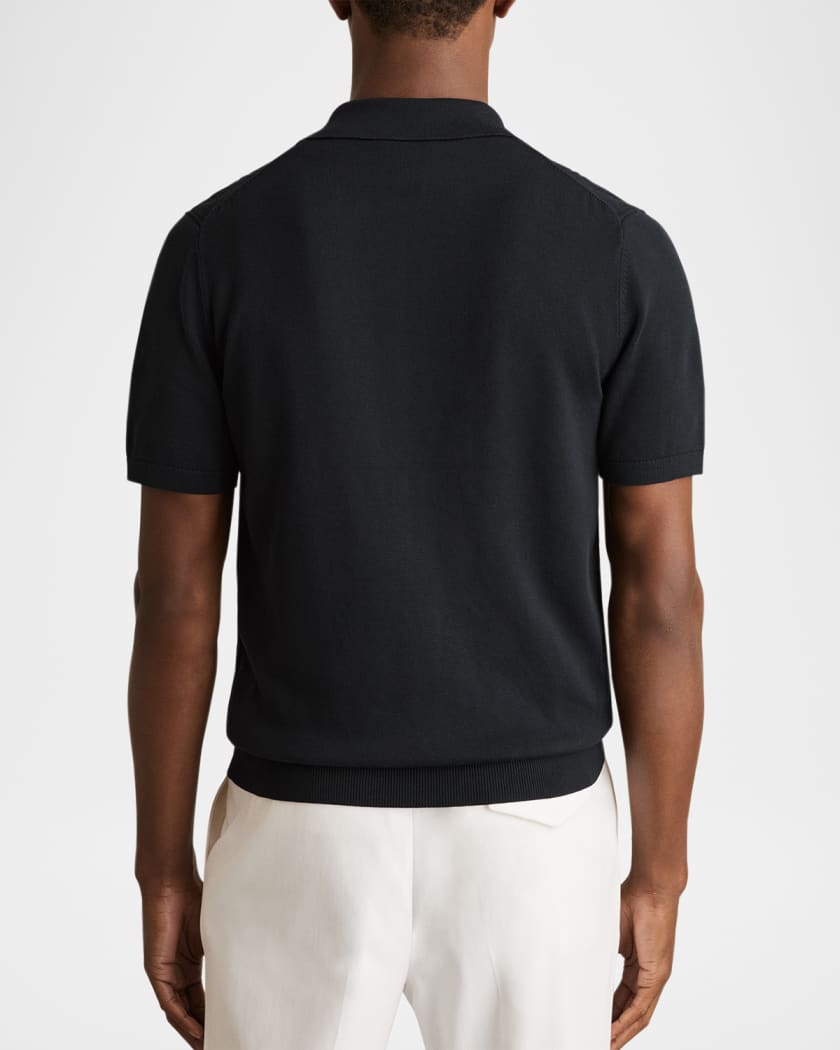 Men's Tay Pointelle Knit Full-Zip Polo Shirt