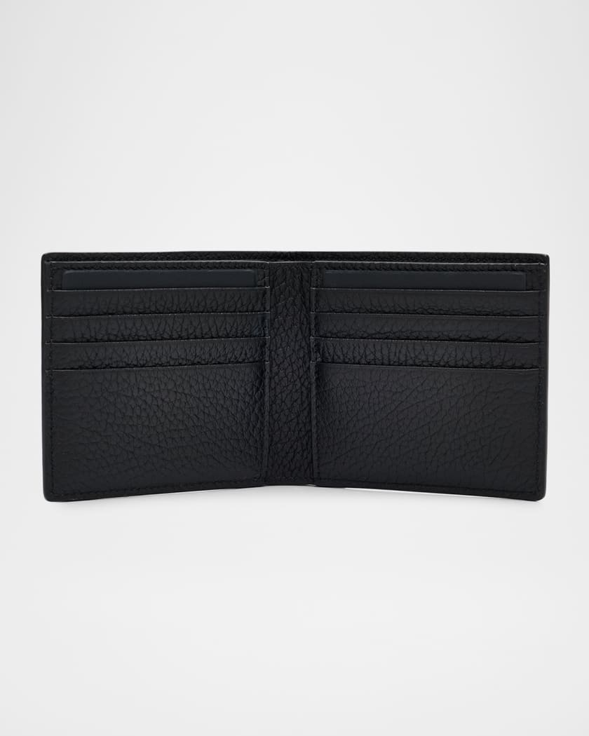 Men's Leather Elongated T Line Bifold Wallet