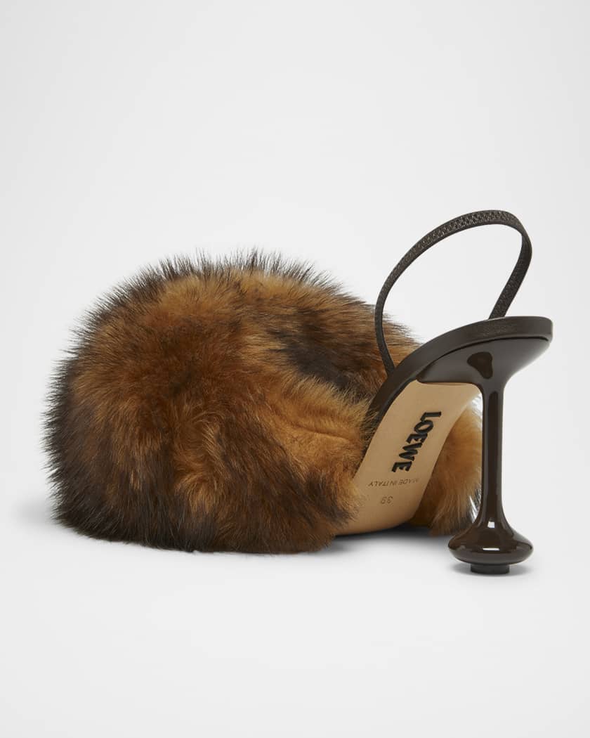 Toy Shearling Slingback Pumps