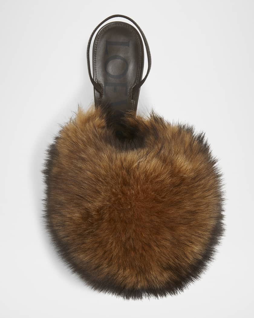 Toy Shearling Slingback Pumps