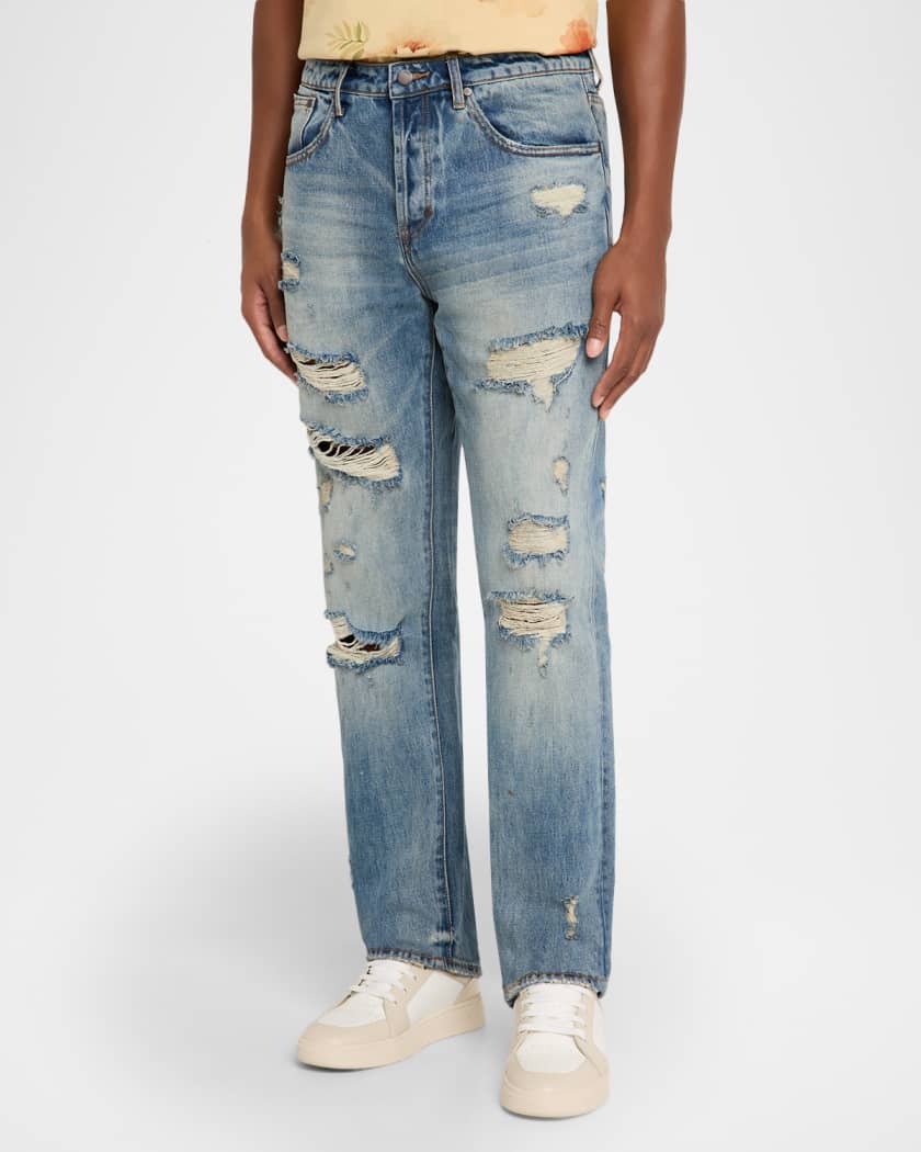 Men's Sapporo Distressed Denim Relaxed-Fit Jeans