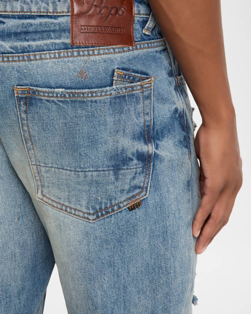 Men's Sapporo Distressed Denim Relaxed-Fit Jeans