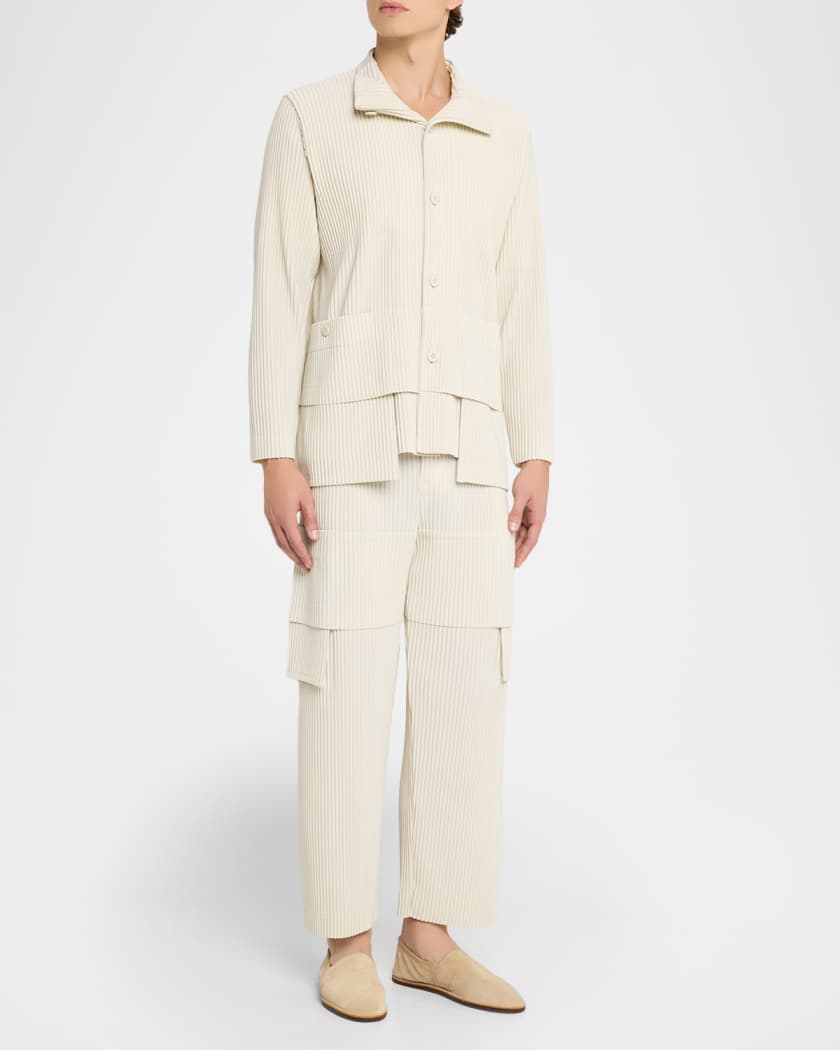 Homme Plisse Issey Miyake Men's Multi-Pocket Pleated Button