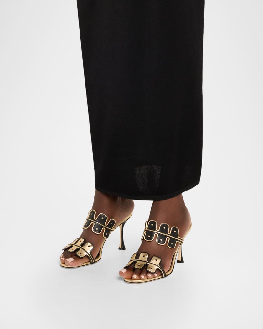 Aplinanu Nappa Leather Double-Band Slide Sandals