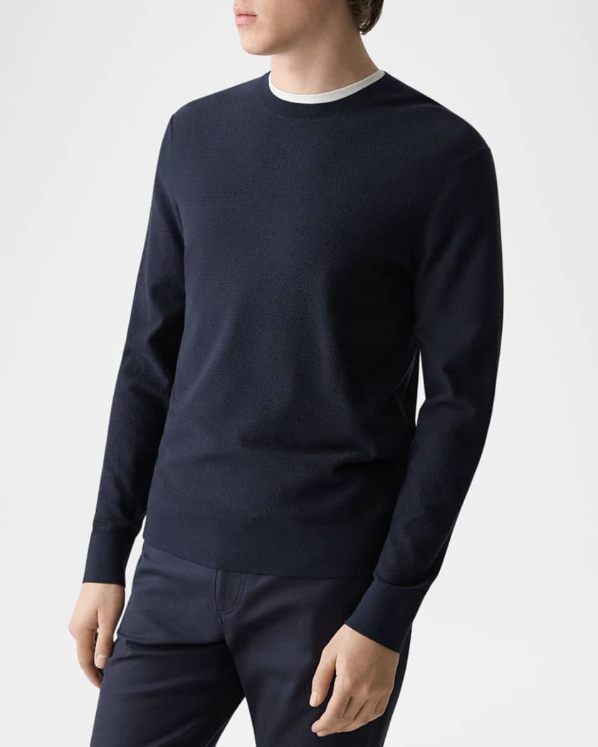 theory セオリー　ライランドクルー Theory Men's Riland Crewneck Sweater | Neiman Marcus