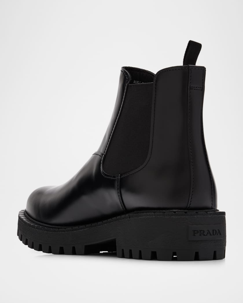 Prada Men's Folder Leather Chelsea Boots | Neiman Marcus