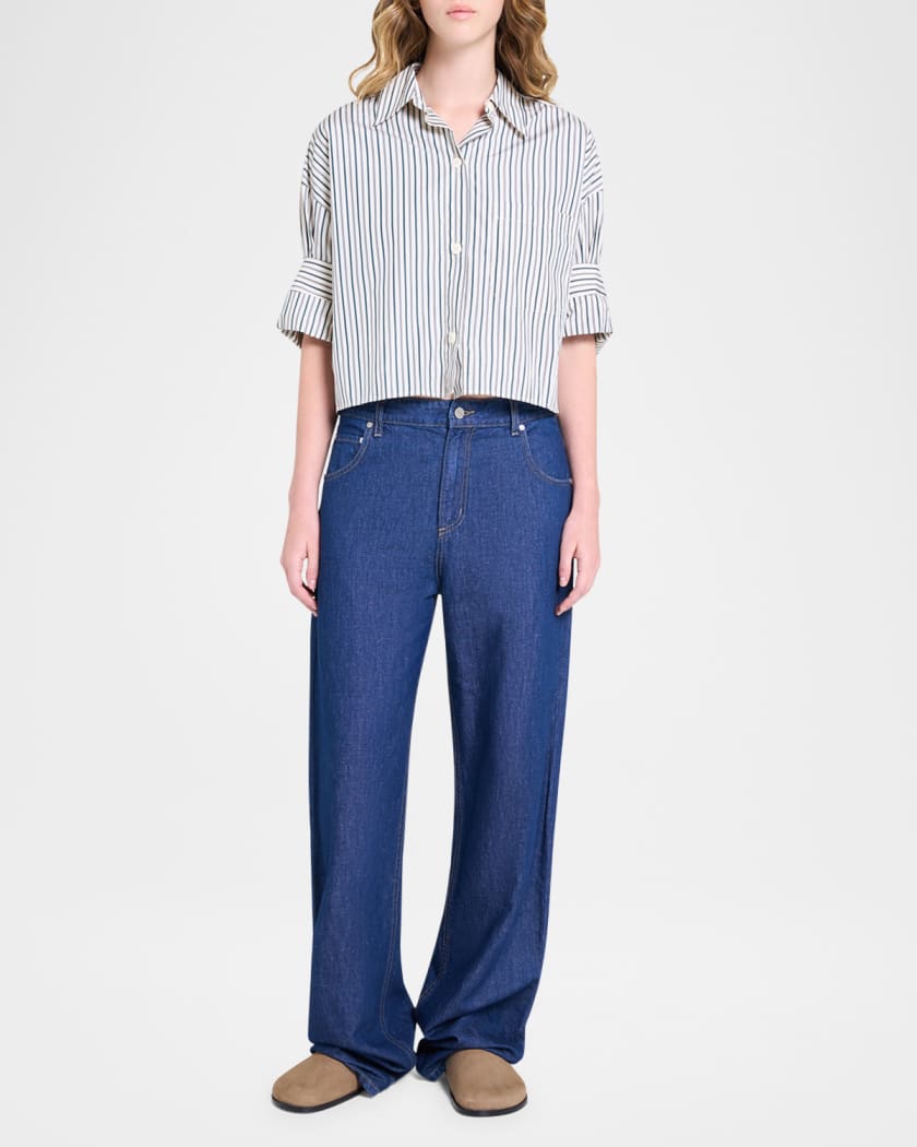 Next Ex Striped Button-Front Shirt