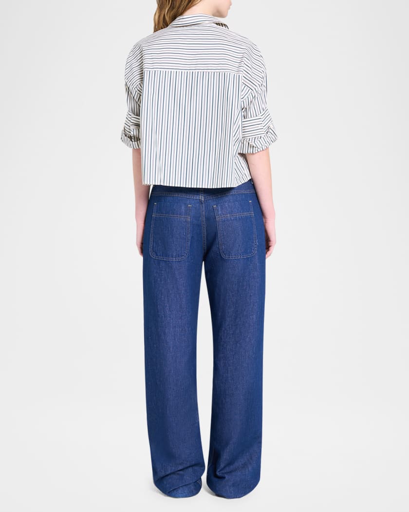 Next Ex Striped Button-Front Shirt
