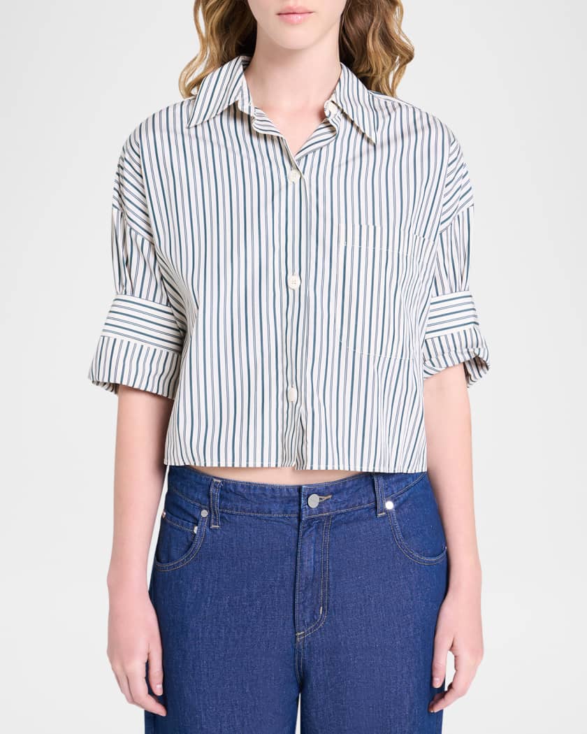 Next Ex Striped Button-Front Shirt