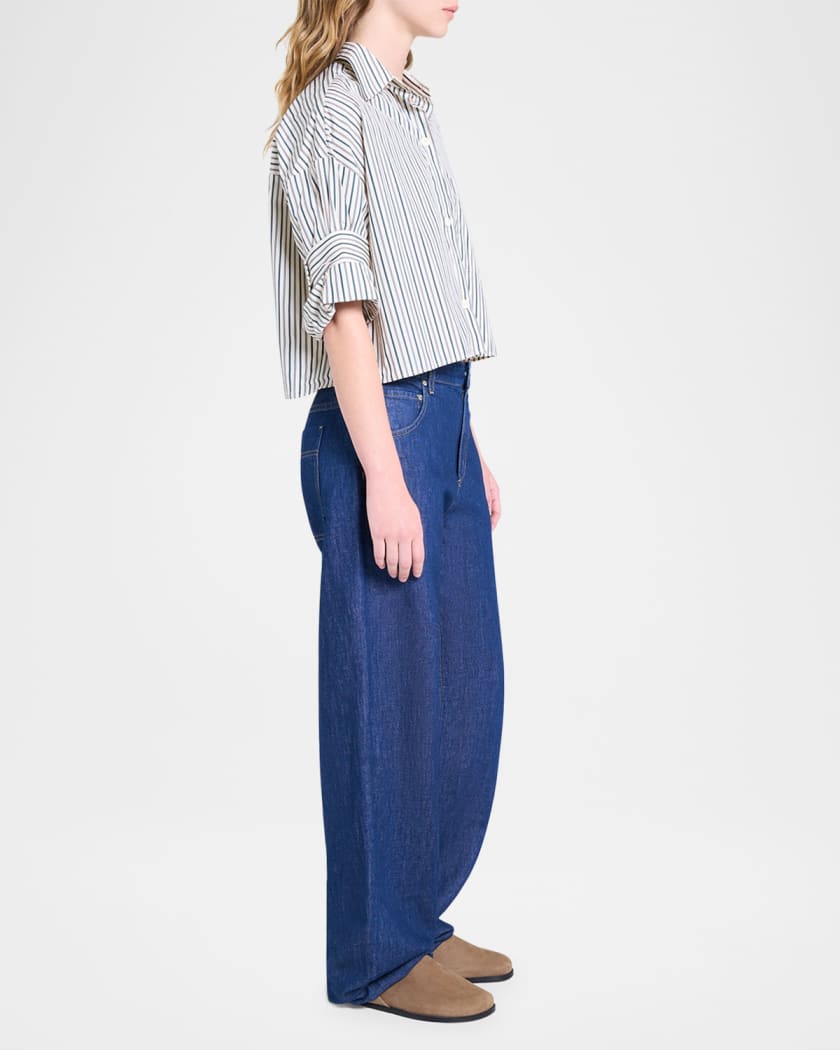 Next Ex Striped Button-Front Shirt