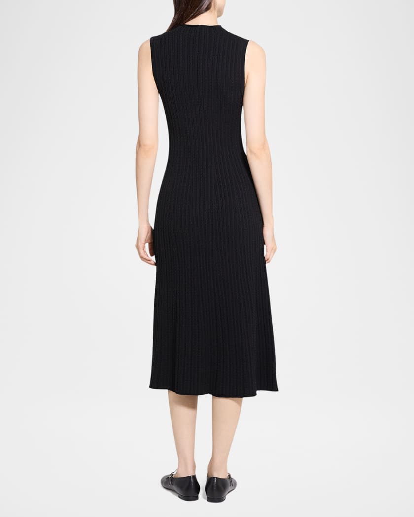 Sleeveless Cable-Knit Midi Dress