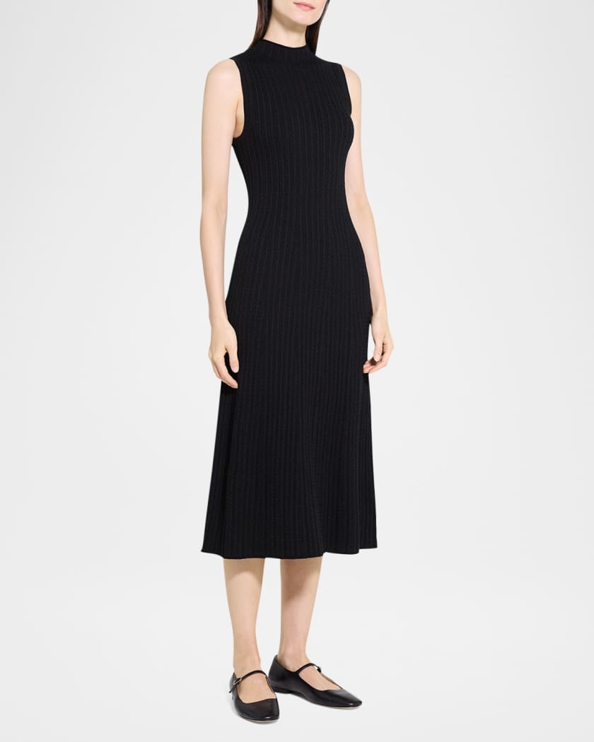 Sleeveless Cable-Knit Midi Dress