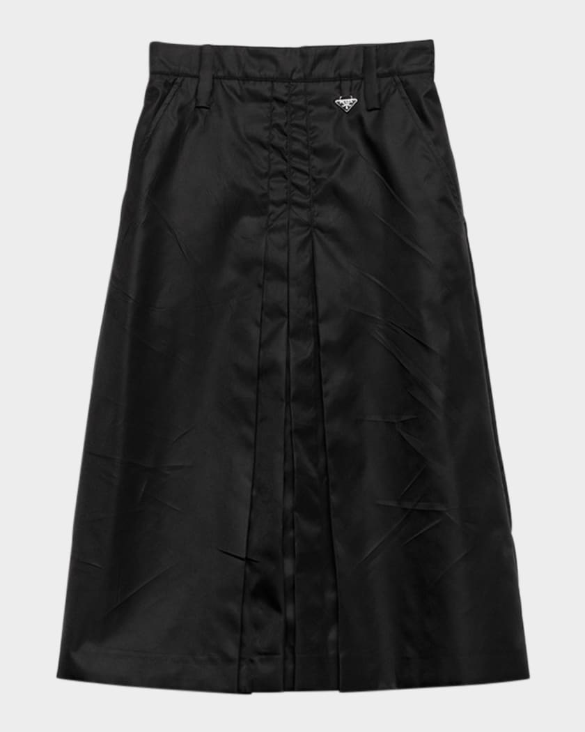 Prada Flared Re-Nylon Midi Skirt | Neiman Marcus