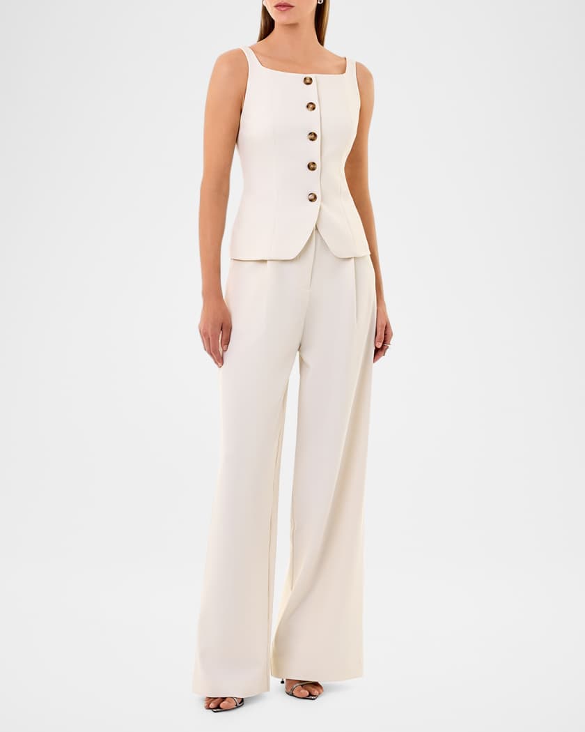 Sabina Tailored Button-Down Top