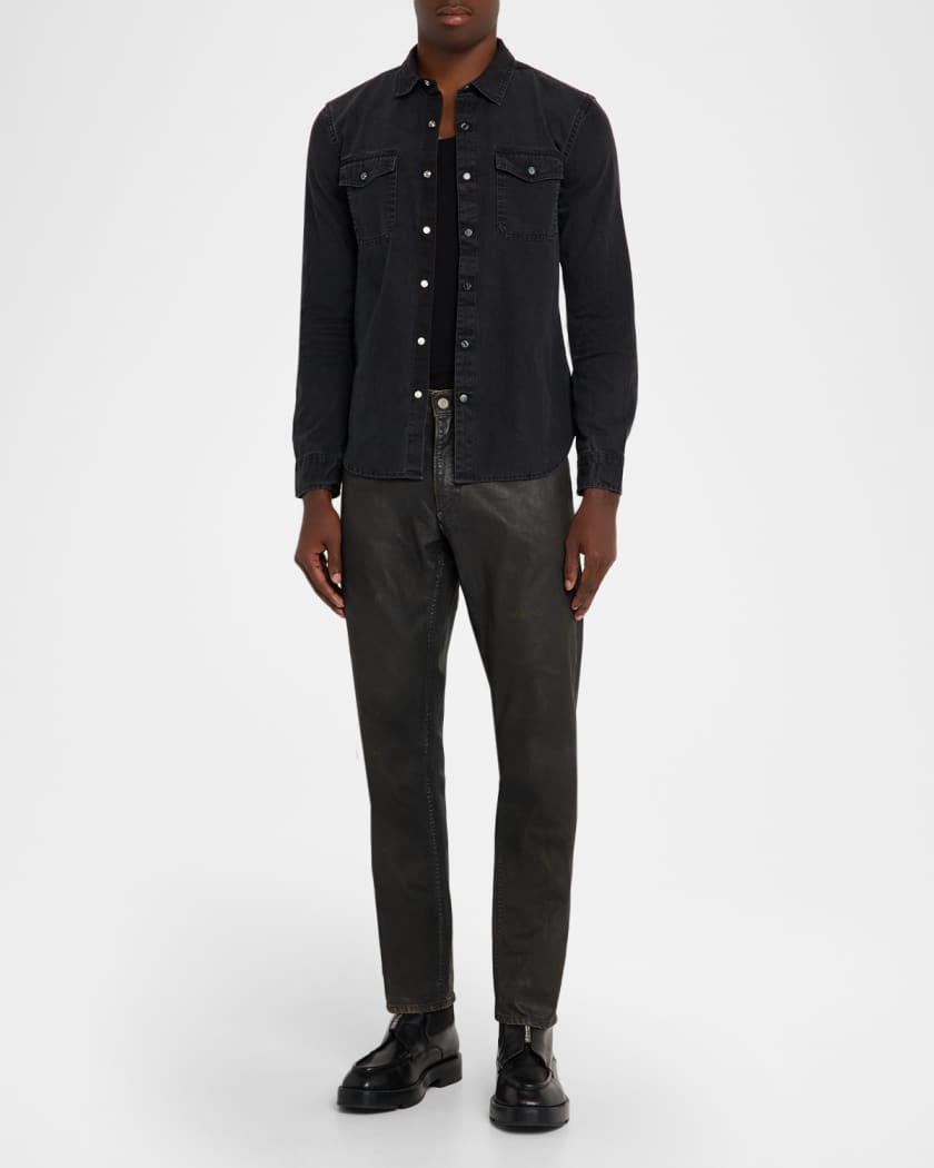 Men's Otto Black Denim Snap-Front Western Shirt