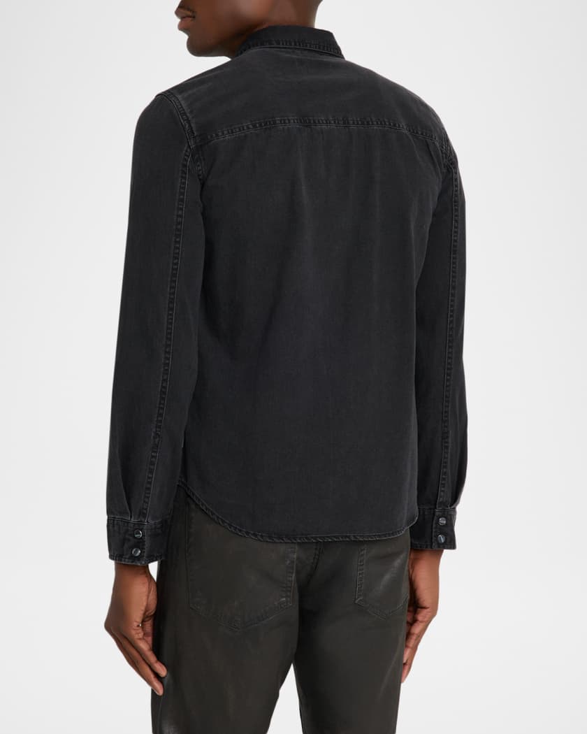 Men's Otto Black Denim Snap-Front Western Shirt