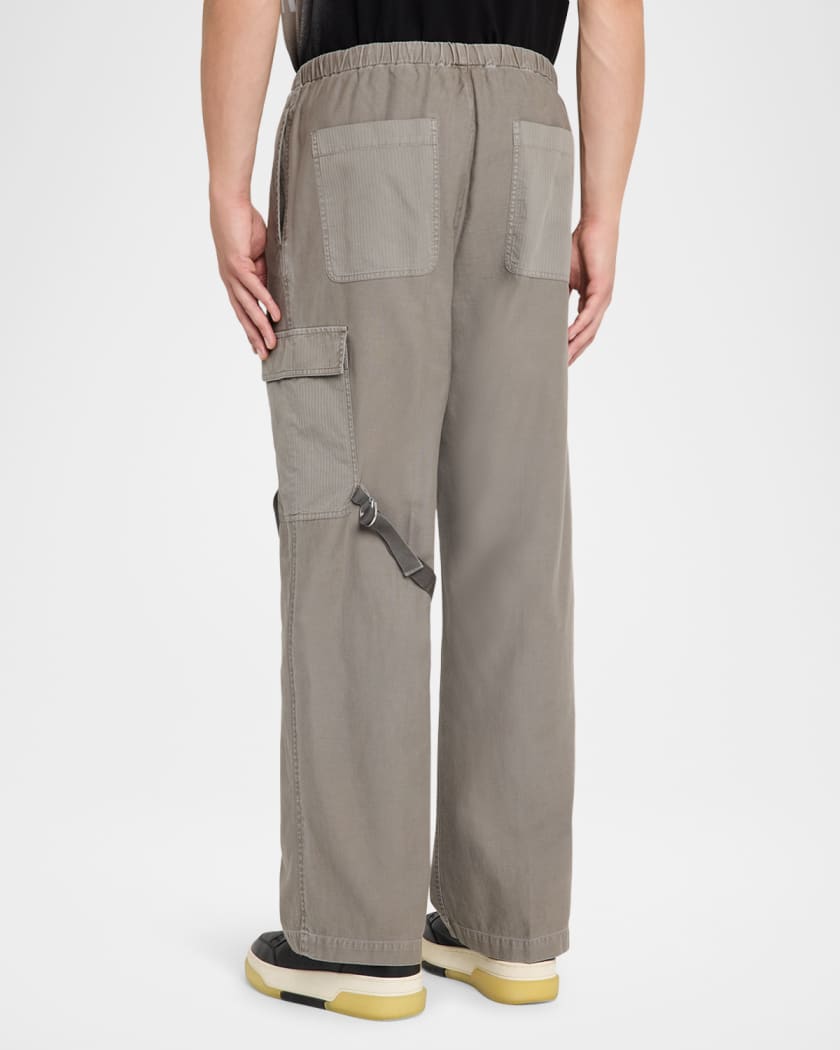 Helmut Lang Men's Relaxed-Fit Stretch Drawstring Cargo Pants