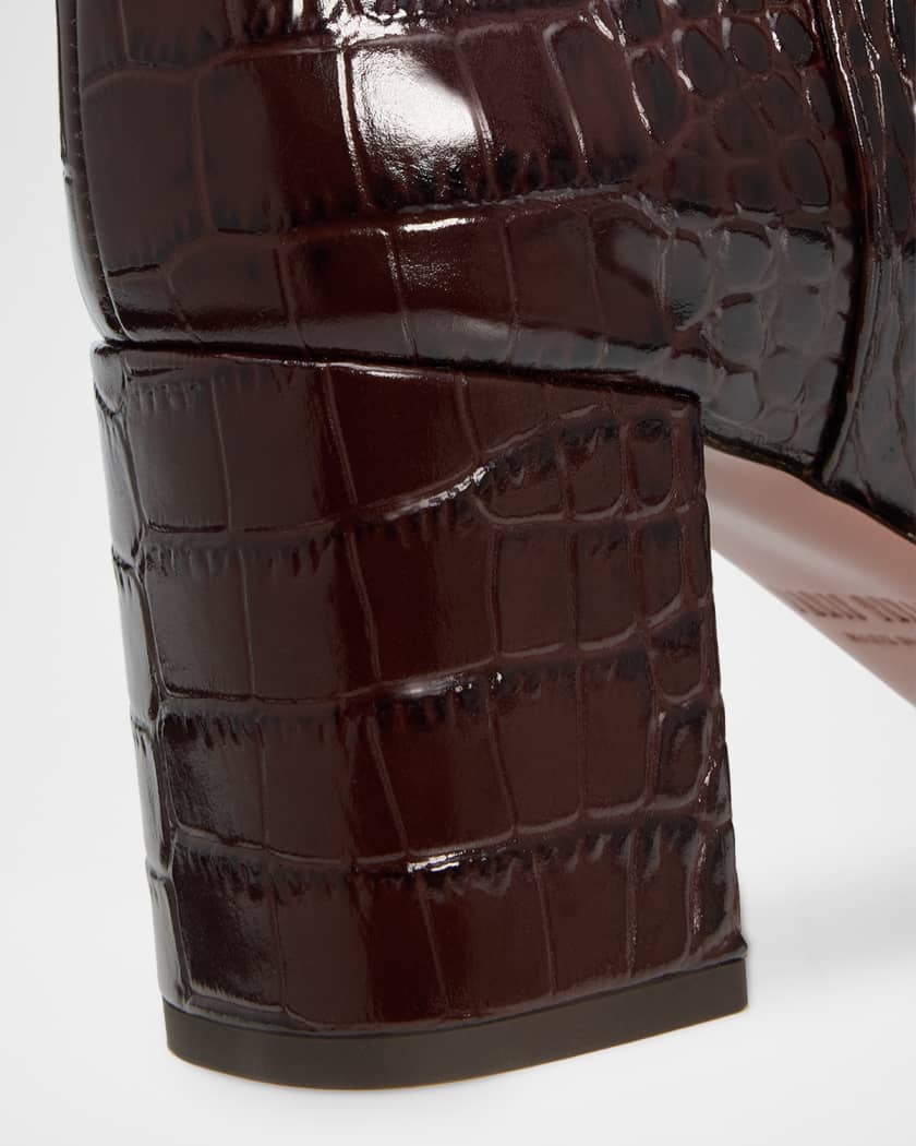 Paris Texas 70mm Anja Croc-Embossed Leather Knee-High Boots