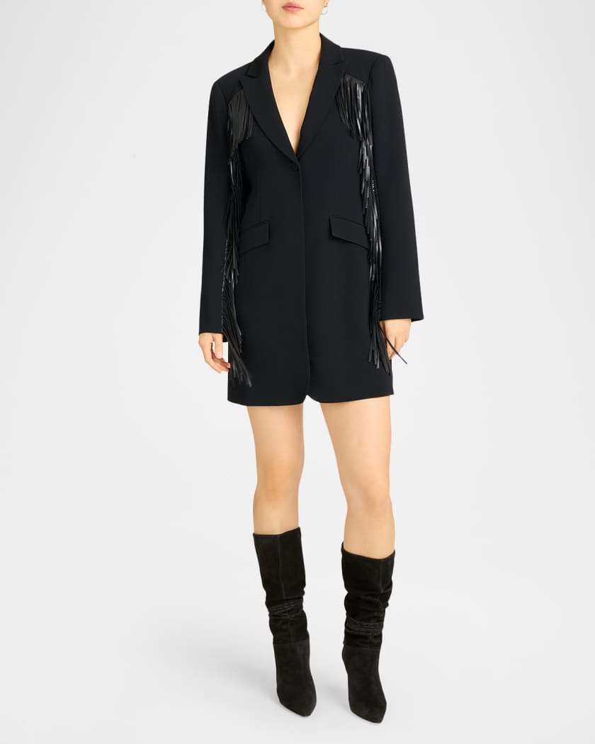 Cinq  Sept Joelette Fringe Trim Dress - Black