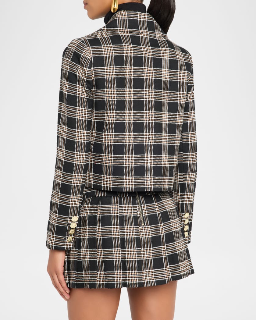 Avery Plaid Double-Breasted Blazer