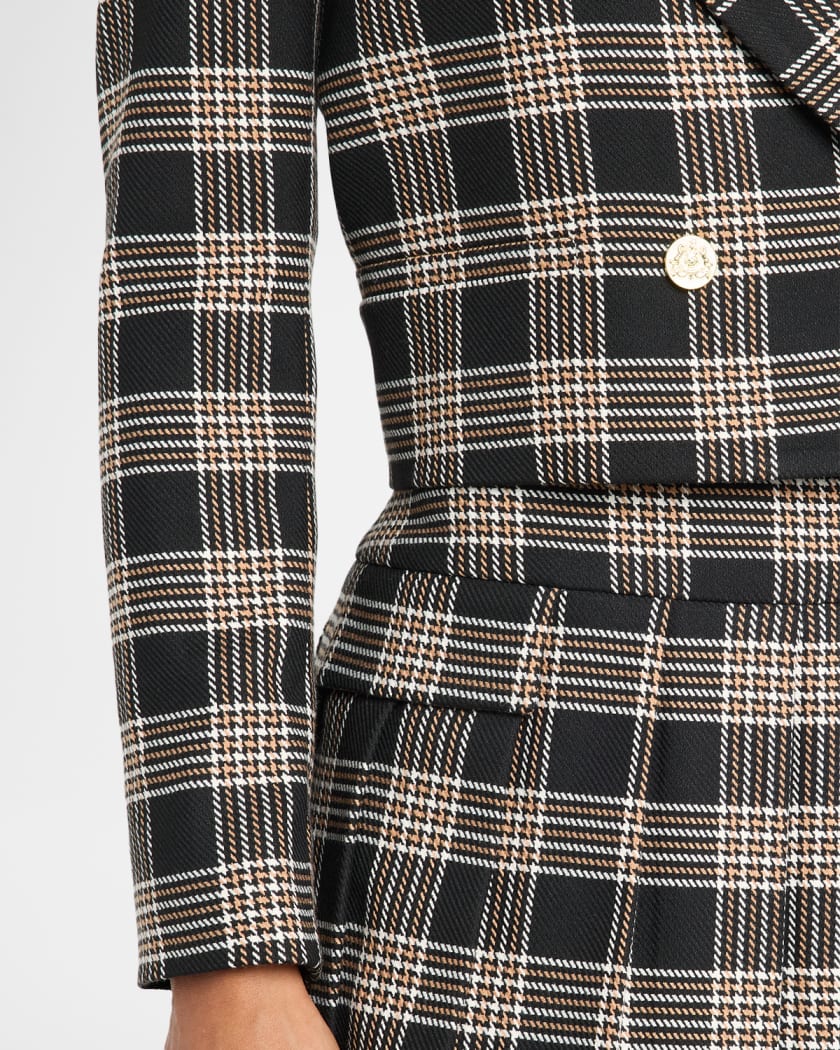 Avery Plaid Double-Breasted Blazer
